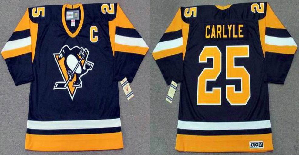 2019 Men Pittsburgh Penguins 25 Carlyle Black CCM NHL jerseys